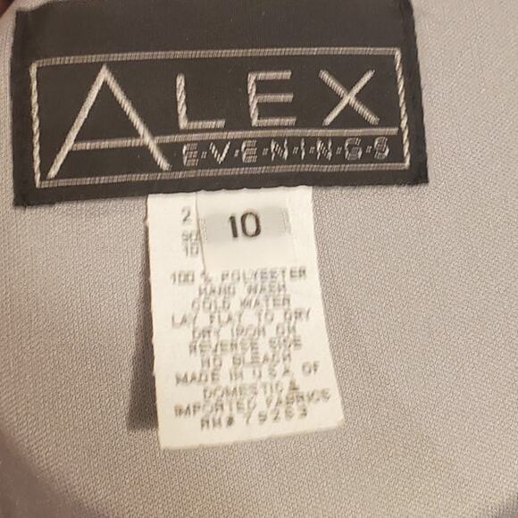 Alex Evenings 2 Piece Gray and Silver Mother of the Bride Dress Formal w Jacket - Picture 6 of 7